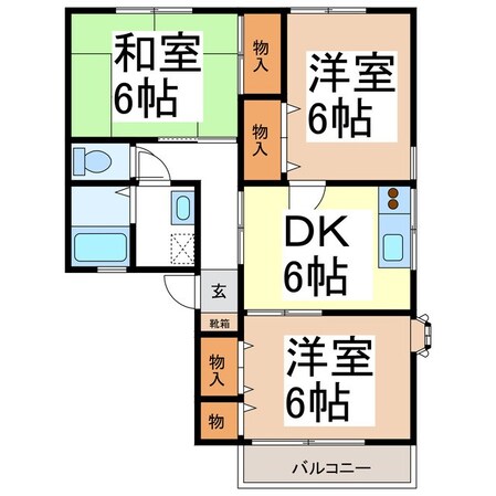 ハイカムール篠ノ井の物件間取画像